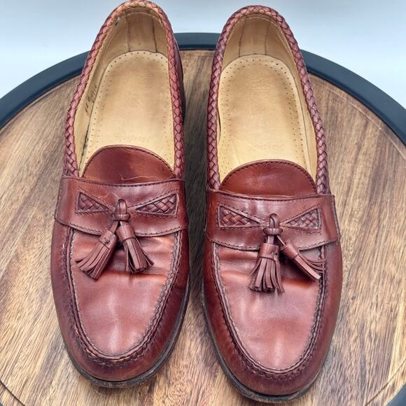 ALLEN EDMONDS Maxfield Brown Leather Tassel 12B Men\'s Dress Shoes Loafers main image 5